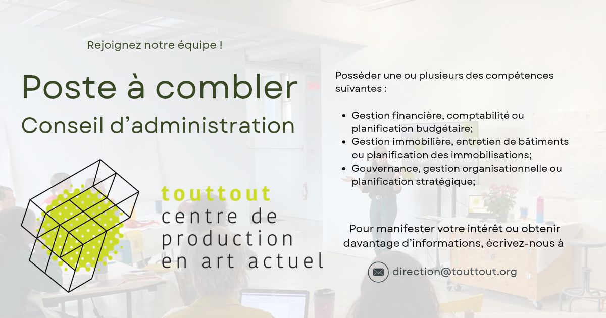 Cherche administrateur.trice pour CA de Touttout